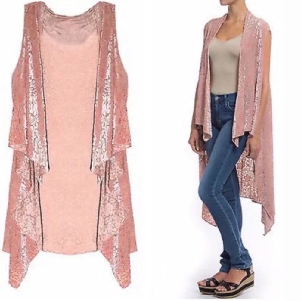 NEW Anthropologie Velvet Sleeveless Kimono Z39-22